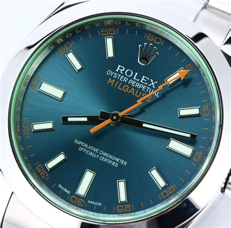 rolex corona verde blu|Rolex Milgauss Blue Dial .